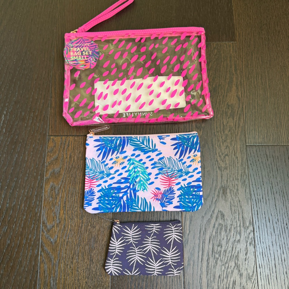 NWT Sunnylife Travel Bag Set Small Electric Bloom Set of 3